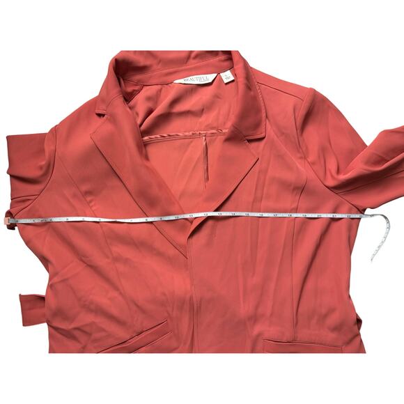 QVC BEAUTIFUL by Lawrence Zarian Belted Blazer CLAY NWOT SIZE L - Picture 9 of 9